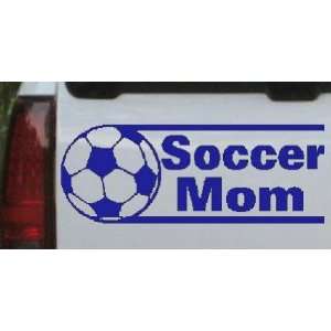 Soccer Mom Sports Car Window Wall Laptop Decal Sticker    Blue 52in X 