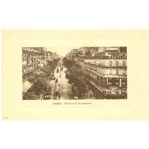  1920s Vintage Postcard Boulevard Montmartre Paris France 