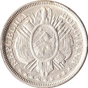  1900 Bolivia 50 Centavos Silver Coin KM#161.5 Everything 