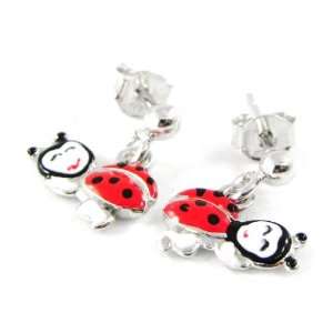  Silver loops Coccinelles red. Jewelry