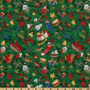   Before Christmas Toys Green Fabric By The Yard Arts, Crafts & Sewing