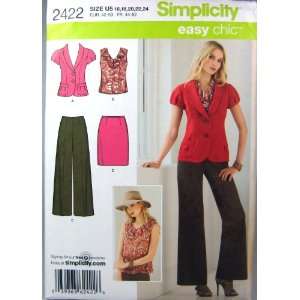  Simplicity Sewing Pattern 2422 Misses/Miss Petite Jacket 
