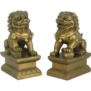 Small Pair of Foo Dogs, Male & Female 