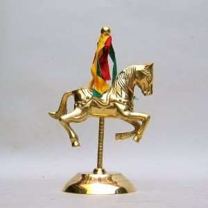  HANDTOOLED HANDCRAFTED BRASS CAROUSEL HORSE
