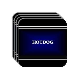 Personal Name Gift   HOTDOG Set of 4 Mini Mousepad Coasters (black 