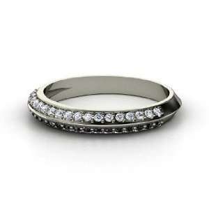  Full Frontal Pave Ring, Platinum Ring with Black Diamond 