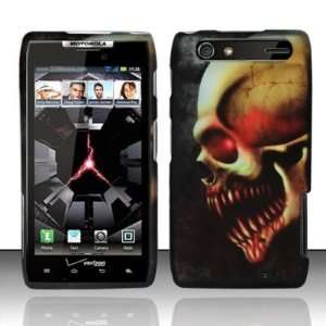 Rubberized barbaric skull design phone case for the Motorola Droid 
