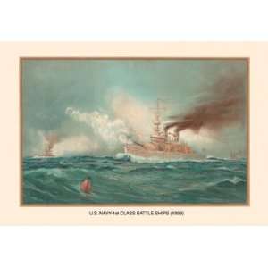  First Class Battle Ships 12x18 Giclee on canvas