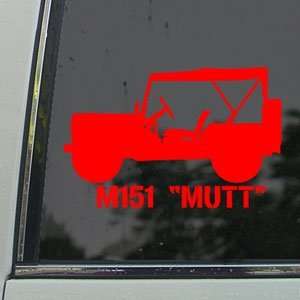  M151 Mutt Vietnam Era Jeep Top Up Red Decal Car Red 