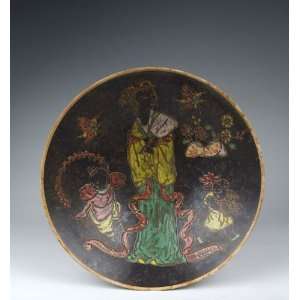  one Black Glaze Gilt Painted Porcelain Bowl, Chinese 
