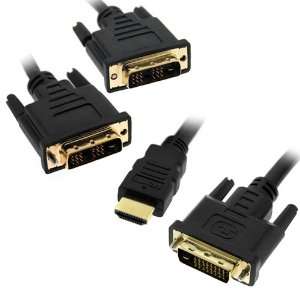 GTMax 15FT Gold Plated HDMI STANDARD   DVI Black Cable M/M + 15FT Gold 