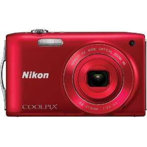  Nikon Coolpix S3300 16 Megapixel Digital Camera   Red 