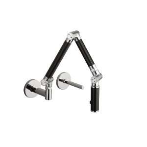    CP Karbon Wall Mount Kitchen Faucet with Black Tube, Polished Chrome