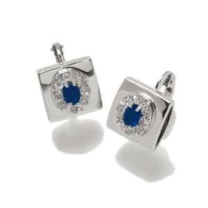 Gioie Ladies Earrings in White 18 karat Gold with Sapphire and 
