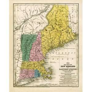   Map of the New England or Eastern States, 1839 Arts, Crafts & Sewing