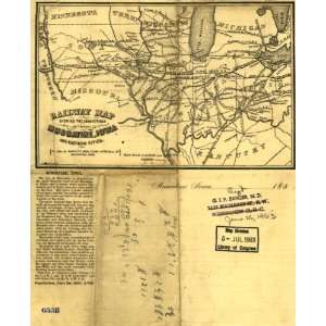  1857 Map Railroads, Middle West