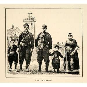  1886 Print Urk Islanders People Town Flevoland Netherlands 