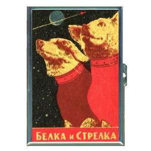  Russia 1960s Retro Space Dogs ID Holder, Cigarette Case or 