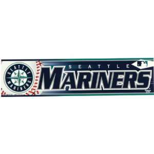  Seattle Mariners   Logo & Name Bumper Sticker MLB Pro 