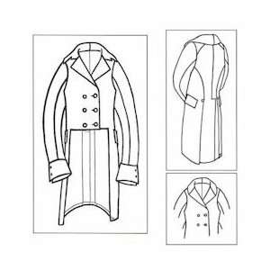  1800   1820 Mens M notch and Roll Collar Tailcoat Pattern 