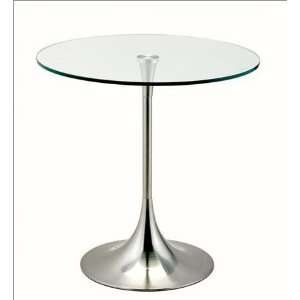  Accent End Table   Coronet Series Satin Steel Base