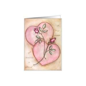 Beautiful Roses and Hearts Valentines Day Card Card 