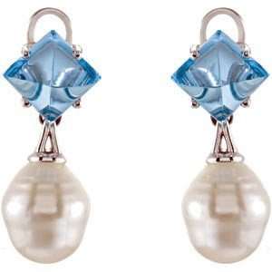  South Sea Cultured Pearl Clip On Earrings with a Cabochon 