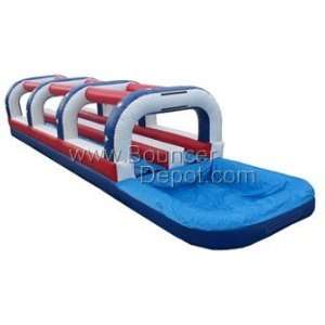   Double Lane Tropical Inflatable Slip N Slide With Pool Toys & Games