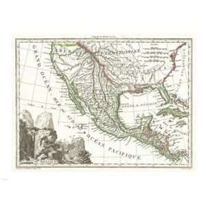 1810 Tardieu Map of Mexico, Texas and California Poster (24.00 x 18.00 