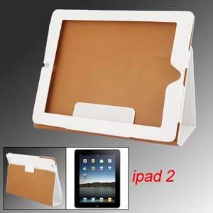   White Textured Magnetic Closure Cover Stand for iPad 2G Electronics