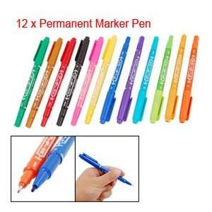 Painting Two Tips 12 PCS Colors Permanent Marker Pen 