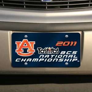   National Championship Navy Blue Laser Cut Mirrored License Plate