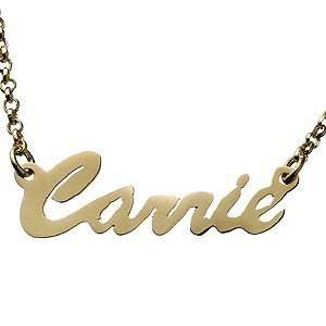  Gold over Sterling Hollywood Script Name Necklace Jewelry