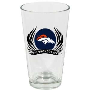  NFL Denver Broncos Screen Printed Pint Glass Sports 