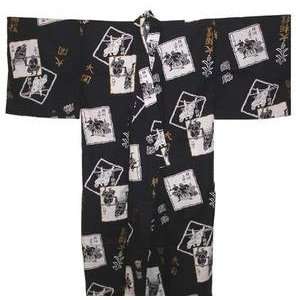 Japanese Mens Yukata Kimono Robe Sumo Navy 60in Size L 