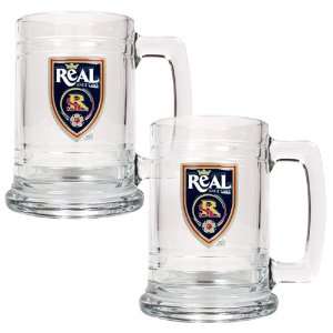  Real Salt Lake 2pc 15oz Beer Glass Tankard Set Kitchen 