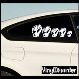 Family Decal Set Hand Fist 02 Stick People Car or Wall Vinyl Decal 