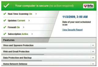  McAfee Total Protection 1 User 2011 Software
