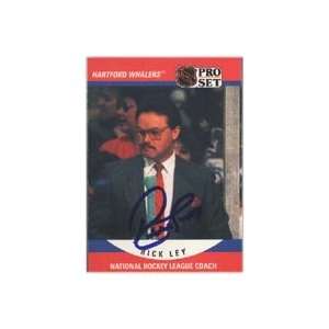  Rick Ley, Hartford Whalers, 1990 Pro Set Coach Autographed 