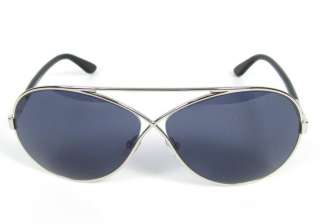 Tom Ford Georgette Silver Aviator Sunglasses TF154 Blue Lens w/Case 