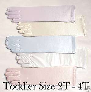 NEW Girls 18 24 mon 2T 3T 4T Toddler Satin Elbow Gloves  