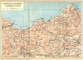 ALGERIAKabylie Babors Region de Collo,1909 map  