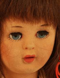 Vintage Unusual 18 Flocked Plastic Body Doll Flirty Eyes Spanish 
