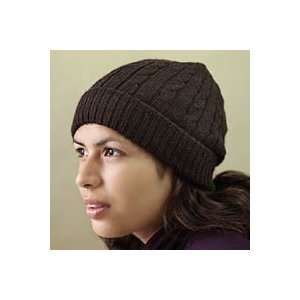  NOVICA 100% alpaca hat, Brown Mountain Roads