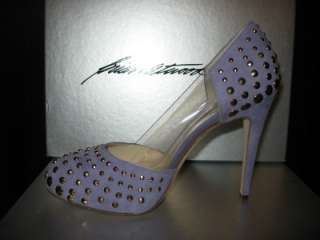 Brian Atwood Studded LOCA Suede Pump Shoe Lavender 39.5  