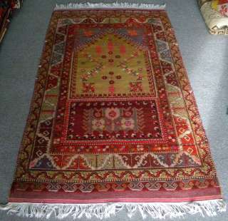   Rug Carpet Kilim 43 x 69 Circa 1930 From Manisa Yunt Mountain  