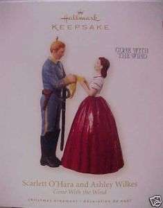 2008 Hallmark SCARLETT OHARA & ASHLEY Ornament MIB  