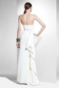 Beautiful BCBG Max Azria strapless silk jacquard dress in gardenia 