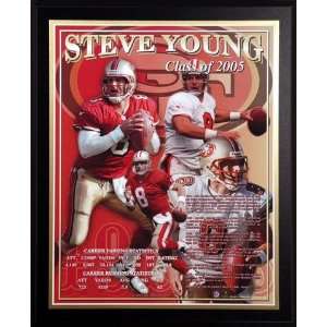  Steve Young Hall of Fame 2005 Healy Plaque   Framed NFL 