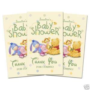 10 BABY POOH BABY SHOWER Party Favor THANK YOU TAGS  